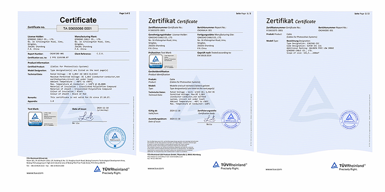 青纜喜獲德國(guó)TÜV光伏認(rèn)證，取得歐洲市場(chǎng)“通行證”