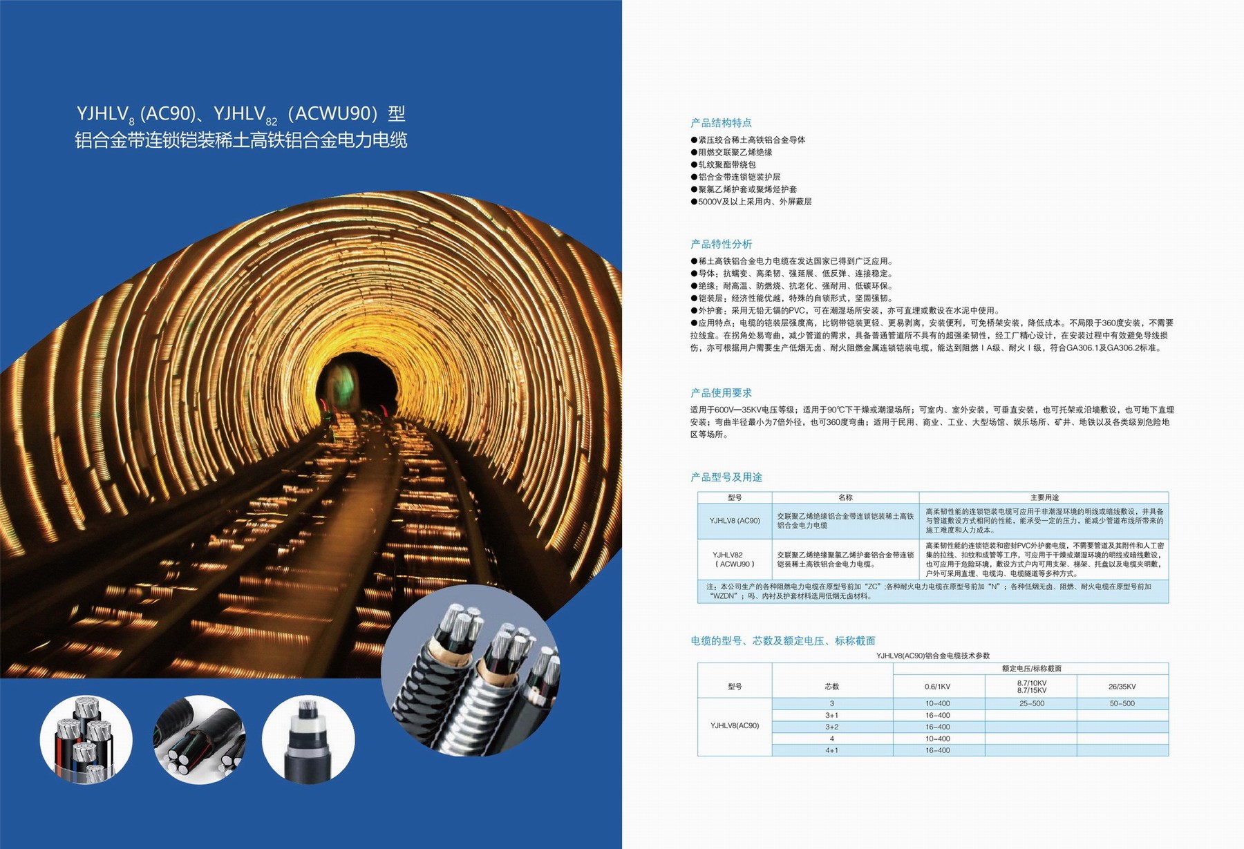 YJHV8(AC90)、YJHLV82(ACWU90)型鋁合金帶連鎖鎧裝稀土高鐵鋁合金電力電纜3.jpg